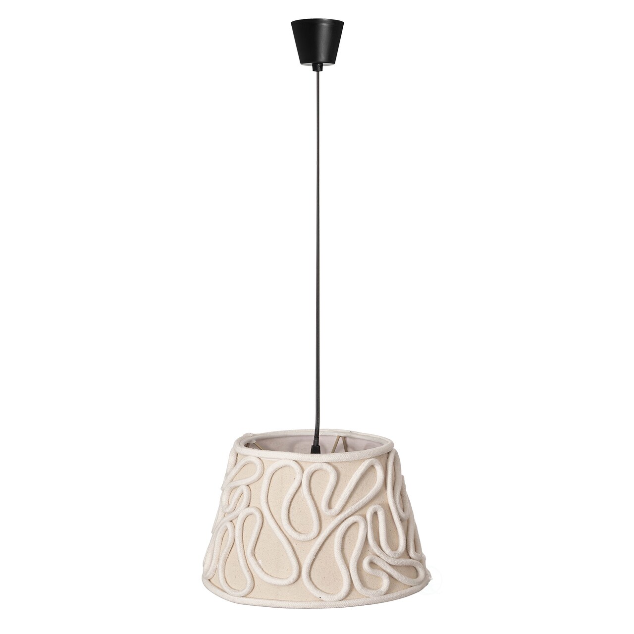 Vintiquewise Decorative Fabric Pendant Lampshade with Swirl Design – Modern Bohemian & Minimalist Hanging Ceiling Light Shade for Bedroom Living Room Kitchen and Dining Room